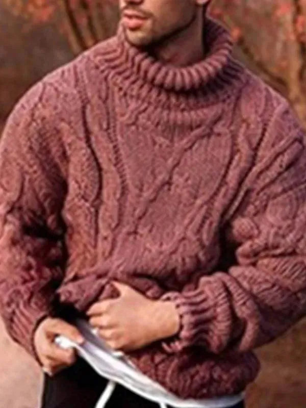 Sweat-shirt épais à col roulé pour homme