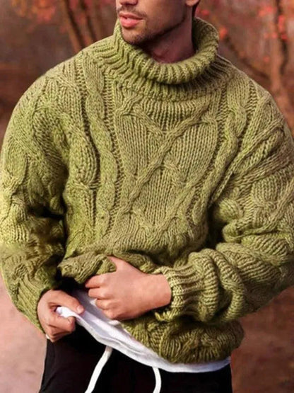 Sweat-shirt épais à col roulé pour homme