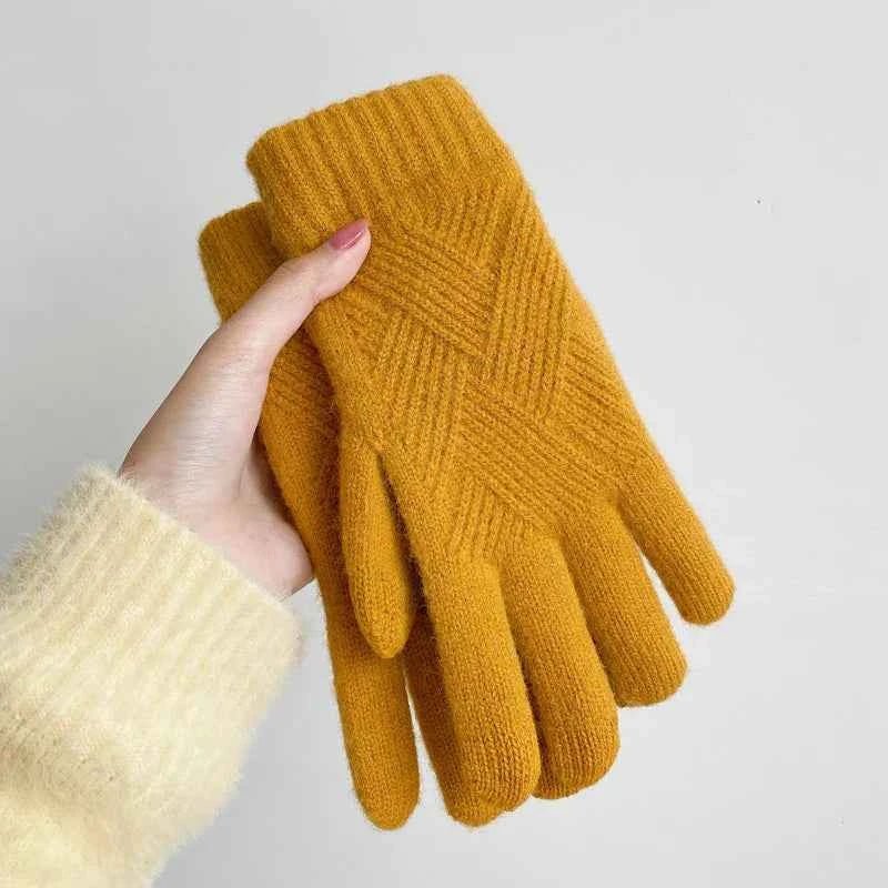 Gants tricotés doux femme hiver