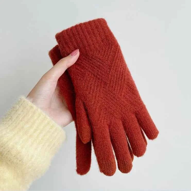 Gants tricotés doux femme hiver
