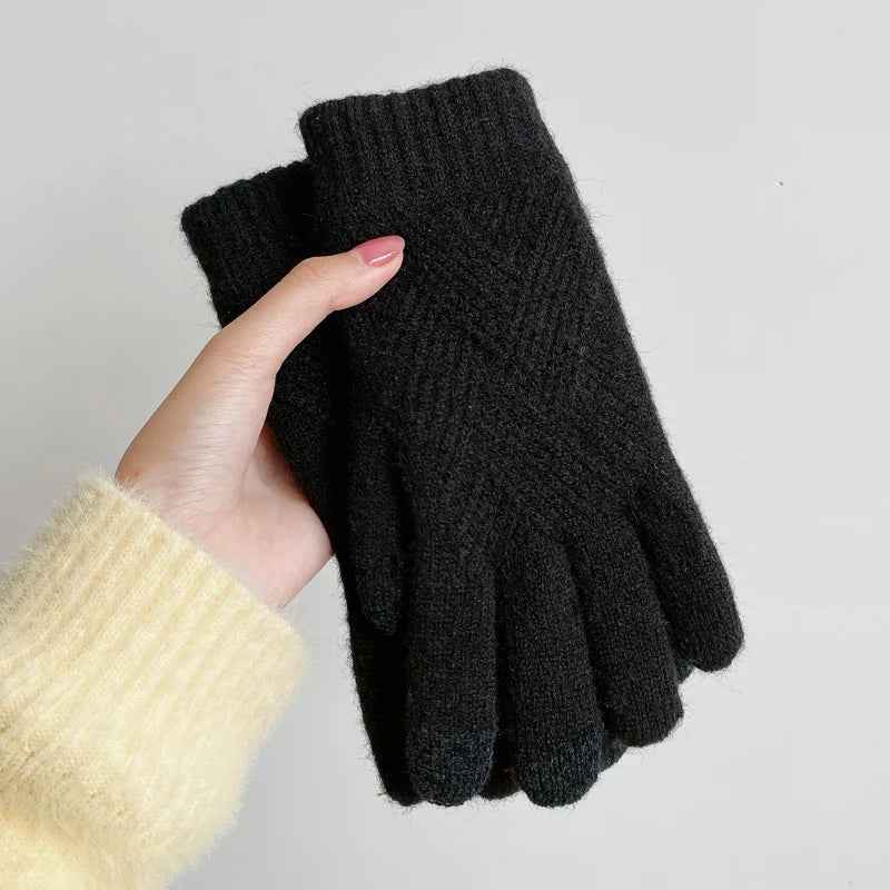 Gants tricotés doux femme hiver