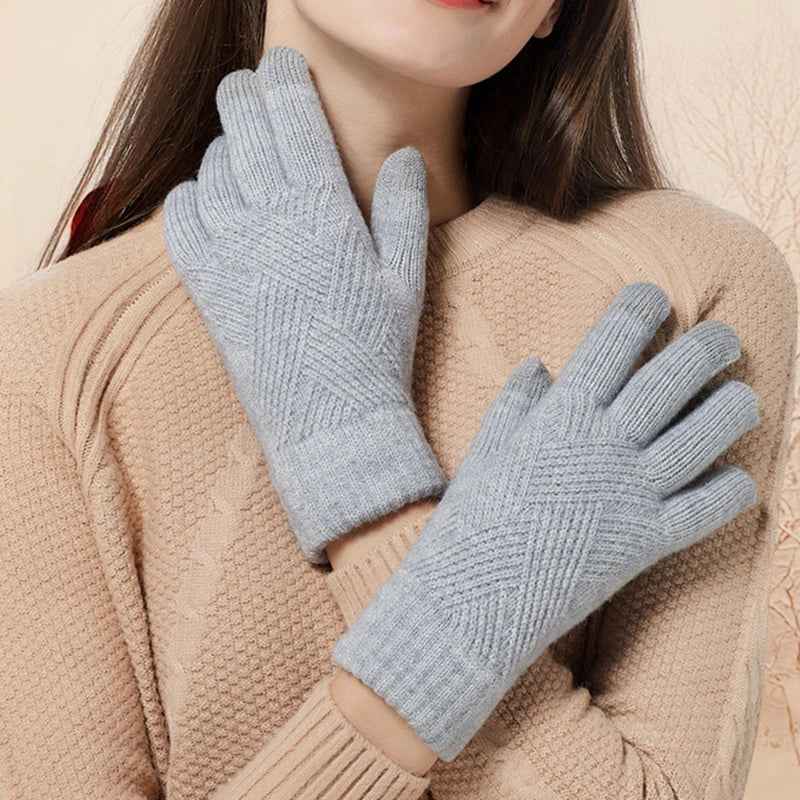 Weiche Strickhandschuhe Damen Winter - IdealeKleiden