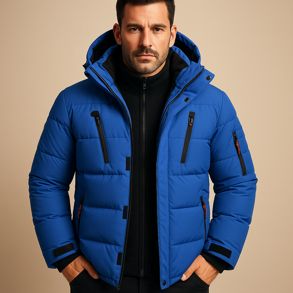 Herren Winterjacke Robust Isoliert Reißverschluss - IdealeKleiden