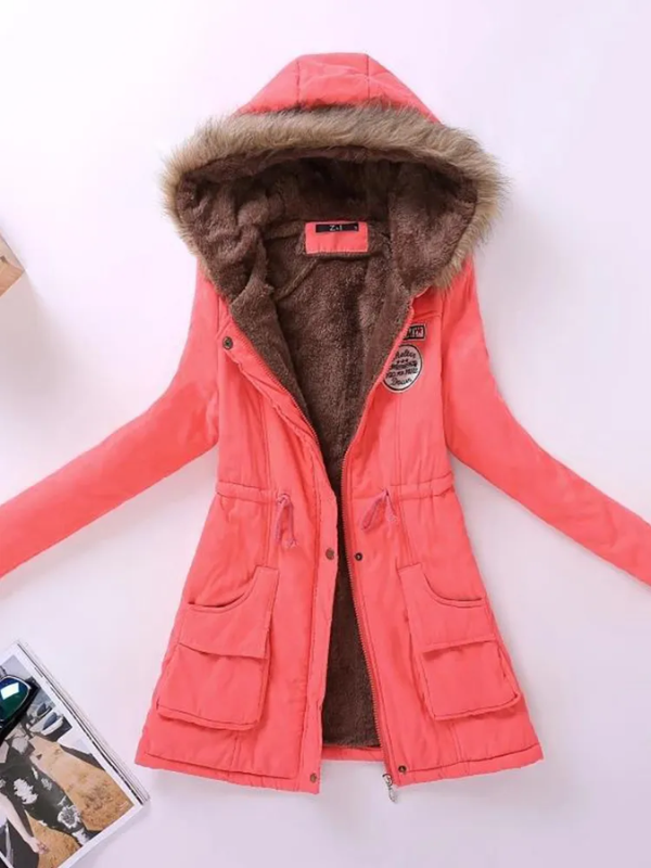 Parka slim chic à capuche pour femme