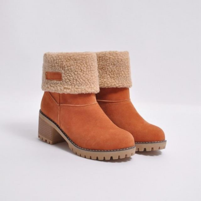 Chaussures Femme Bottes Teddy Chaudes à Talons