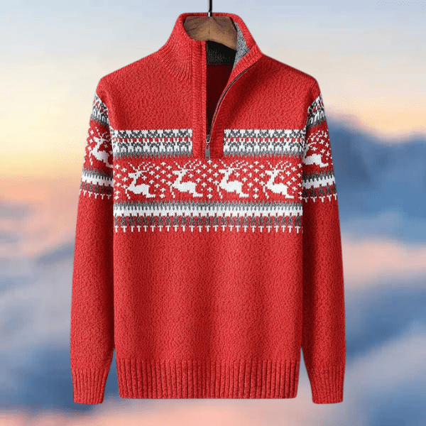 Pull en tricot de Noël festif rouge