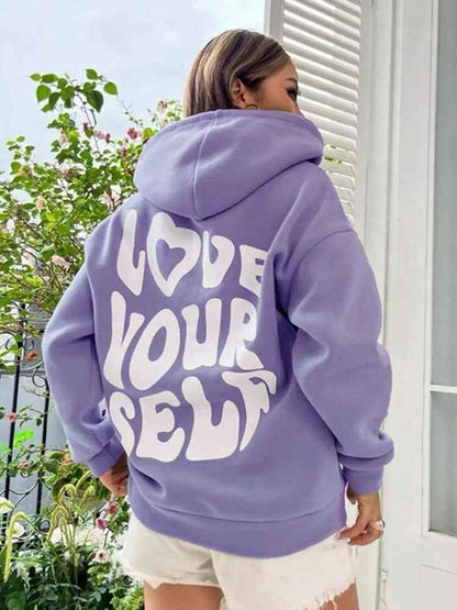Sweat à capuche blanc pour femme, imprimé tendance