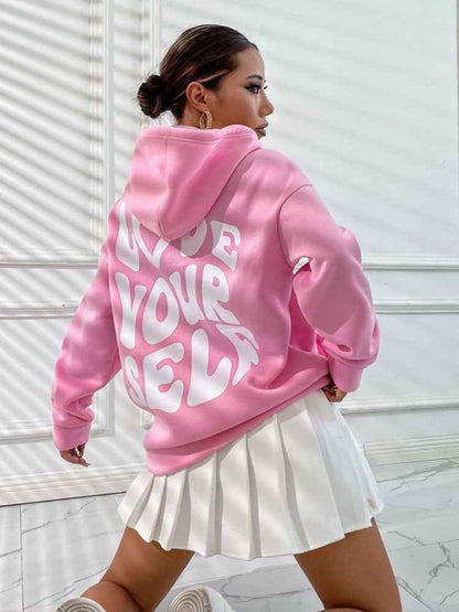 Sweat à capuche blanc pour femme, imprimé tendance