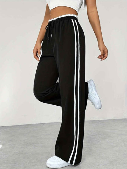 Pantalon rayé mode confortable