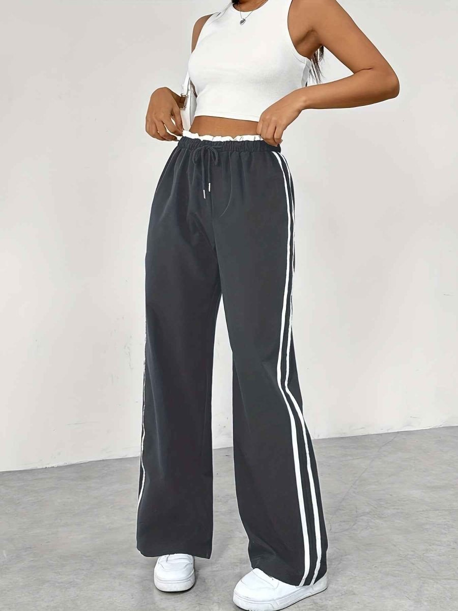 Pantalon rayé mode confortable