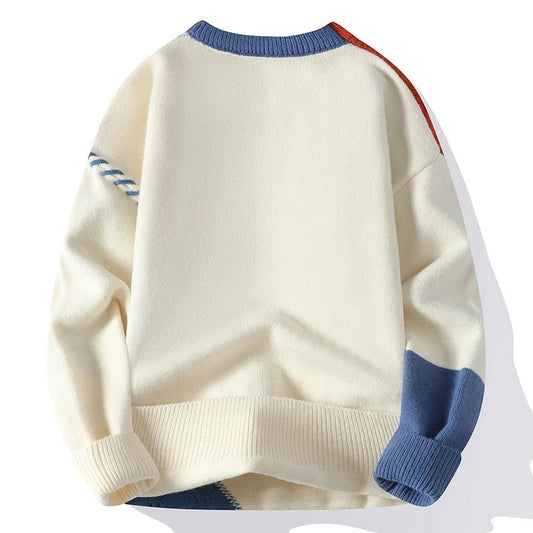 Bunt Gemusterter Patchwork Pullover - IdealeKleiden