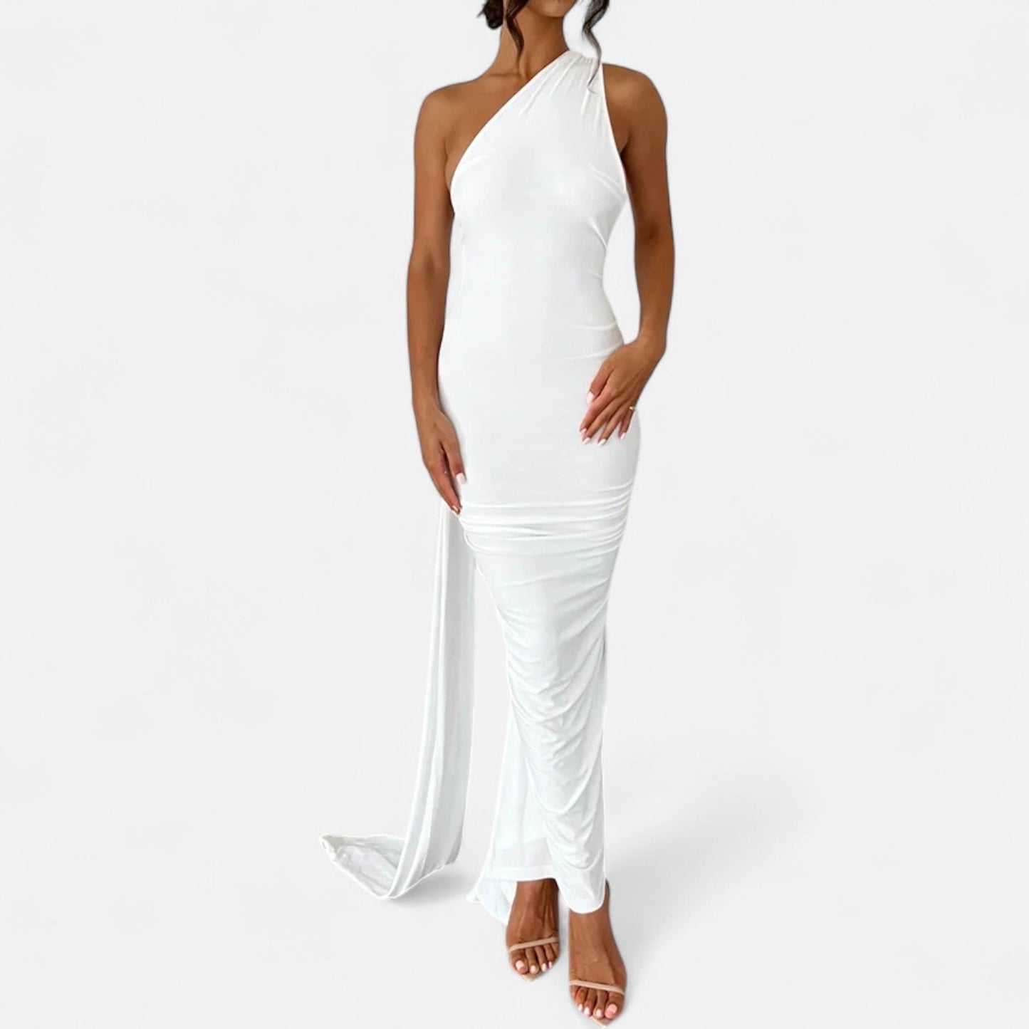 Robe longue femme, design élégant épaules dénudées