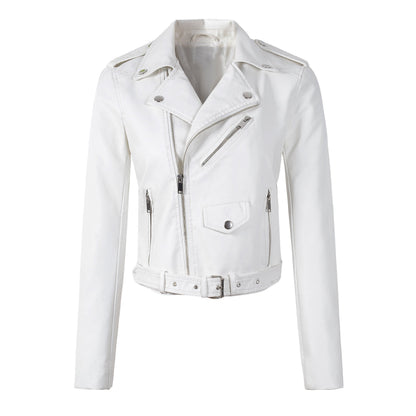 Blouson en cuir élégant pour femme, tendance
