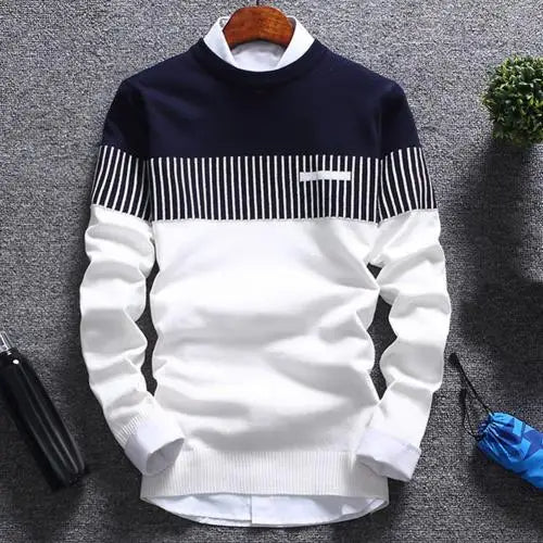 Pull tricoté pour hommes Rayures Design Moderne