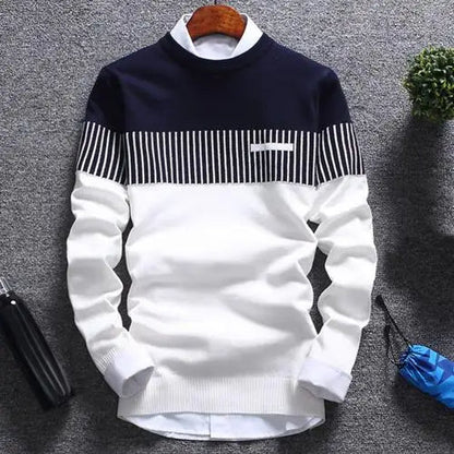 Pull tricoté pour hommes Rayures Design Moderne