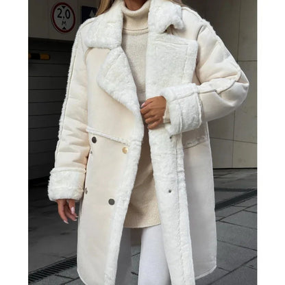 Manteau d'hiver doux avec doublure en peau de mouton, taille XL