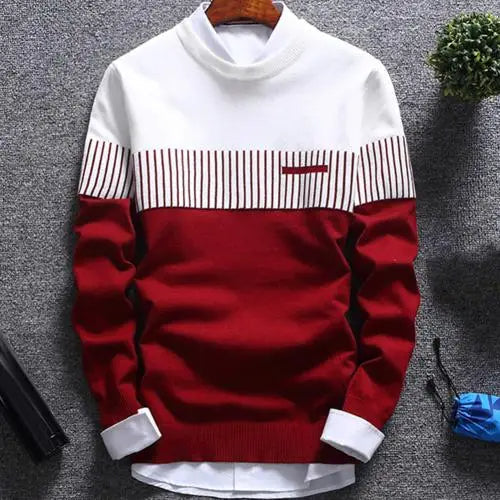 Pull tricoté pour hommes Rayures Design Moderne