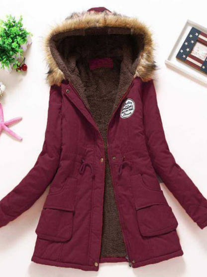 Parka slim chic à capuche pour femme