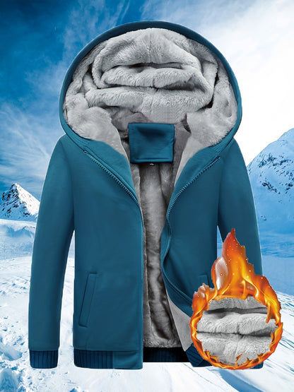 Veste polaire chaude à capuche pour femme hiver