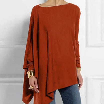 Tunique ample Tricot oversize Manches longues Asymétrique