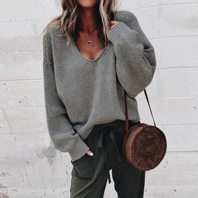 Kuscheliges V-Ausschnitt Sweatshirt für Damen - IdealeKleiden