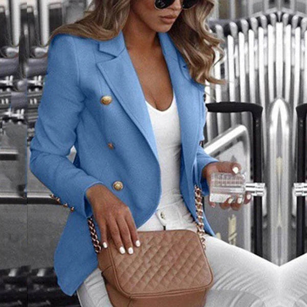 Blazer élégant à carreaux pour homme à manches longues