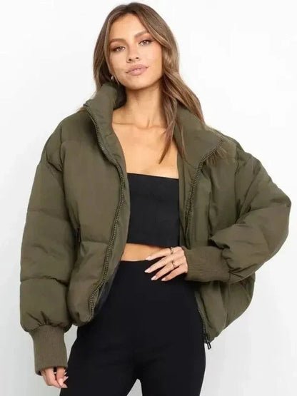 Manteau Puffer pour femme avec col montant