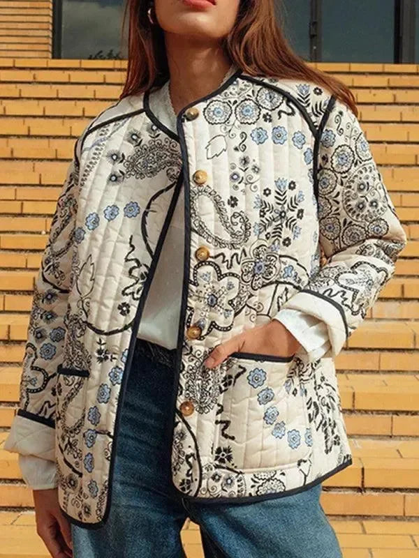 Manteau d'hiver femme en coton style matelassé