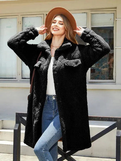 Blazer en peluche à carreaux pour femmes
