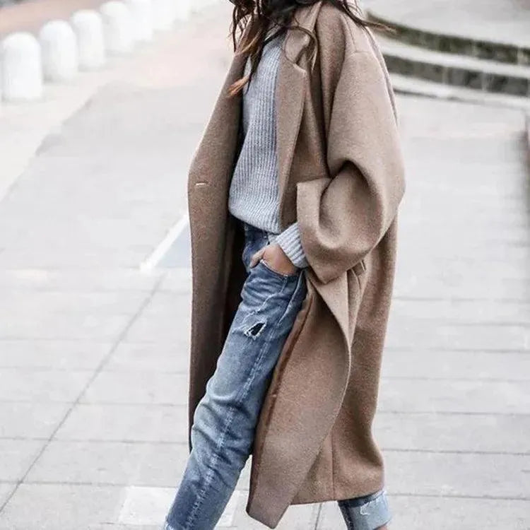 Manteau en laine thermique chaud et élégant pour femmes