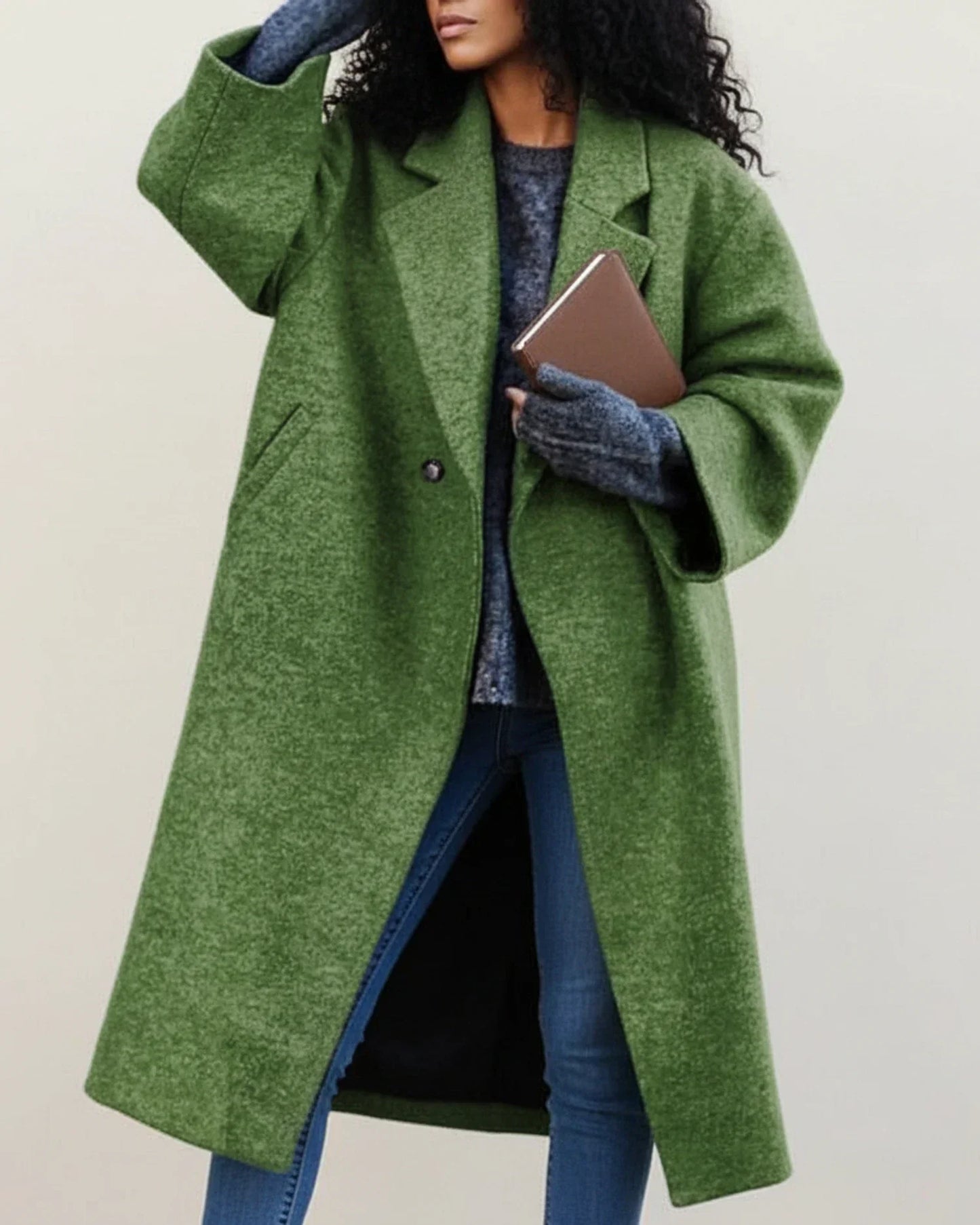 Manteau d'hiver long femme, multicolore, laine