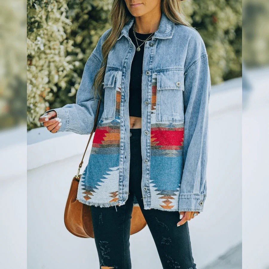 Damen Denimjacke Modern Klassisch - IdealeKleiden