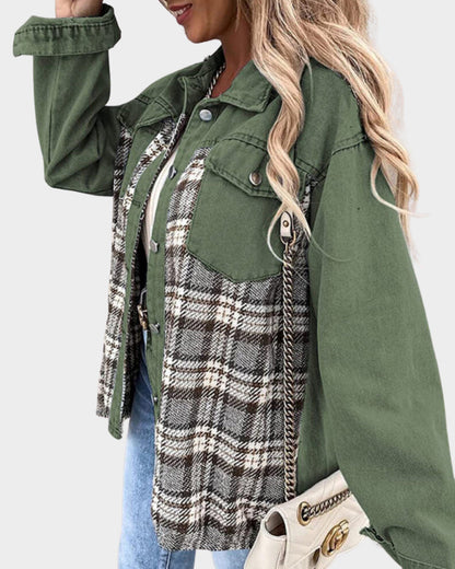 Damen Denim-Jacke Modisch Elegant - IdealeKleiden