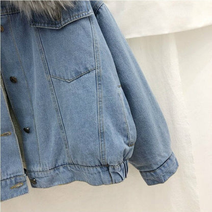 Damen Winterjacke Denim Stilvoll & Warm - IdealeKleiden