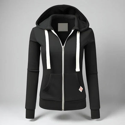 Veste polaire femme capuche fermeture éclair chaude