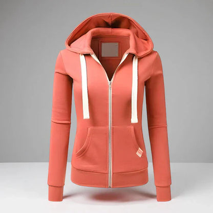 Veste polaire femme capuche fermeture éclair chaude