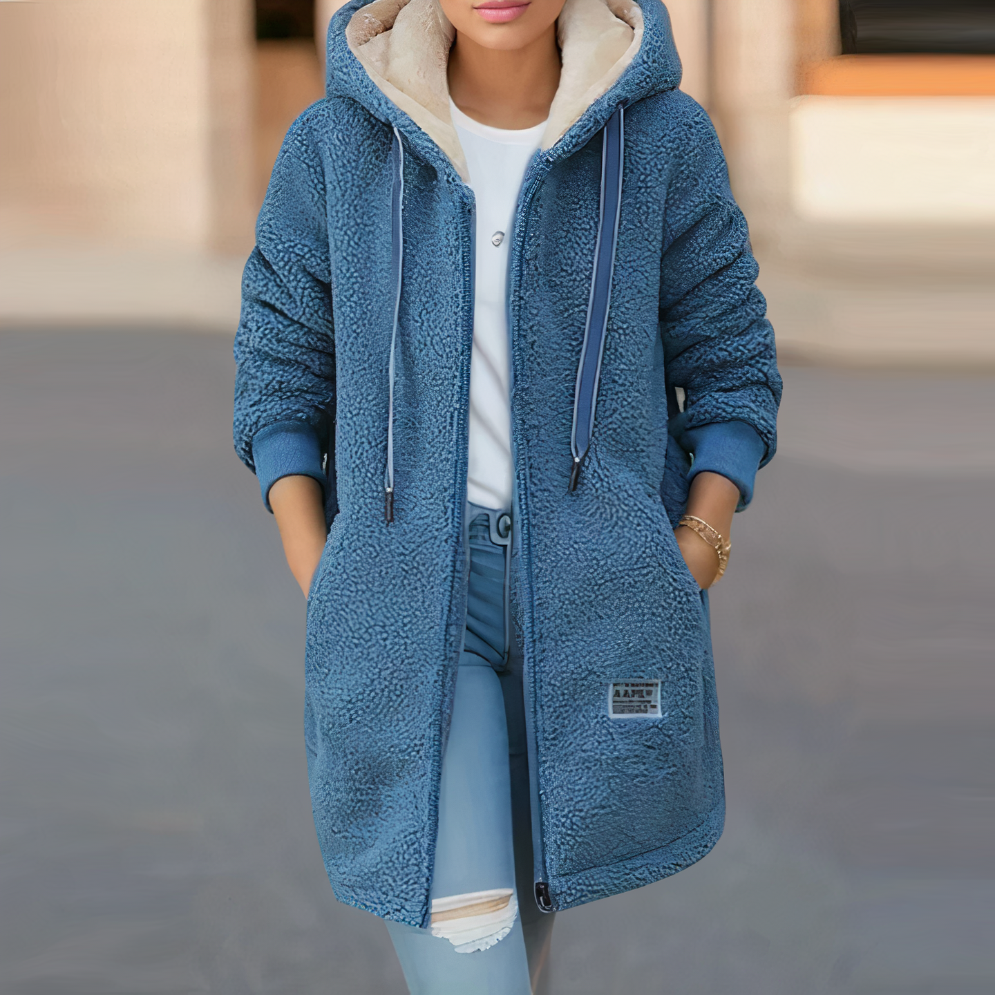Veste polaire femme chaude à capuche