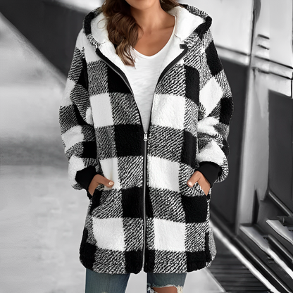 Modische Frauenjacke Kapuzenstyle - IdealeKleiden