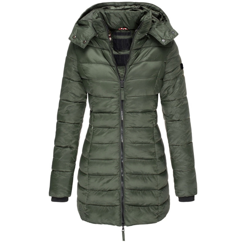 Parka d'hiver pour femme en duvet avec capuche