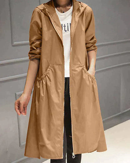 Veste imperméable femme Longueur genou Coupe ample