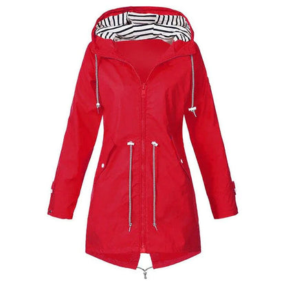 Veste de pluie pour femme imperméable avec capuche pour l'extérieur