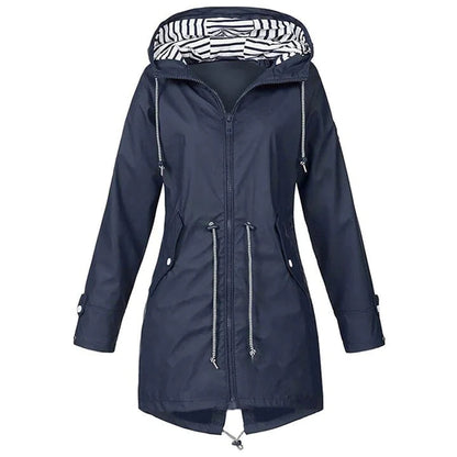 Veste de pluie pour femme imperméable avec capuche pour l'extérieur