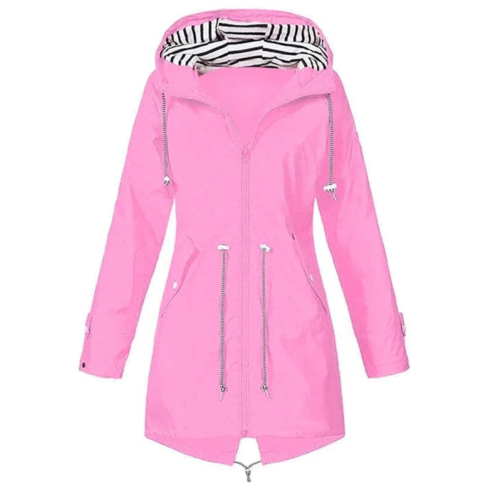 Veste de pluie pour femme imperméable avec capuche pour l'extérieur