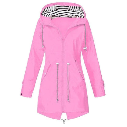 Veste de pluie pour femme imperméable avec capuche pour l'extérieur