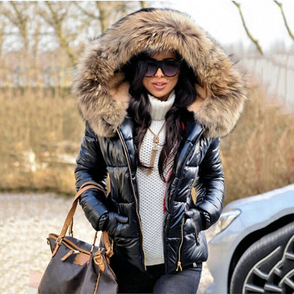 Parka d'hiver chaud à capuche pour femme