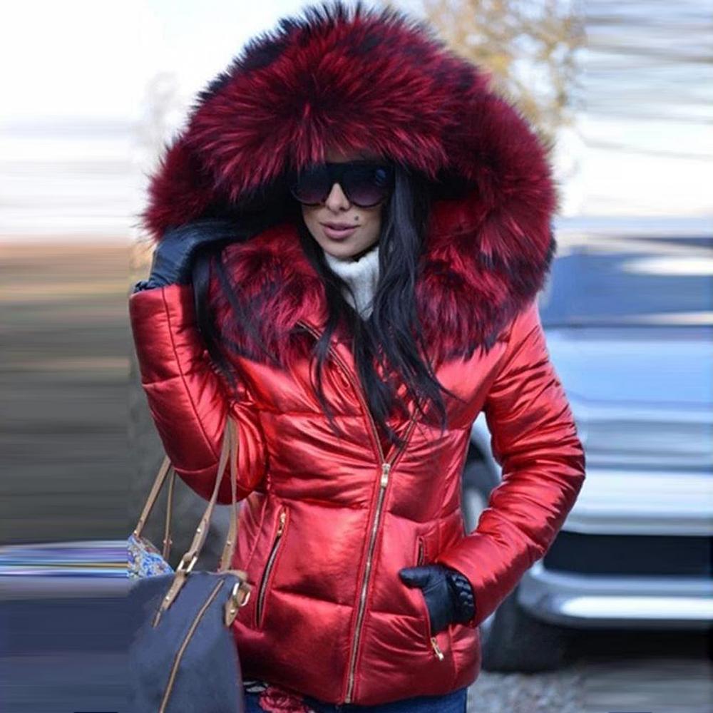 Parka d'hiver chaud à capuche pour femme
