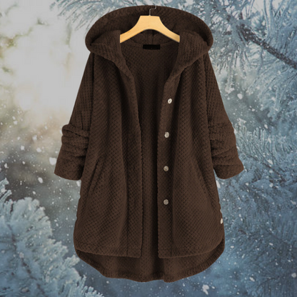 Veste d'hiver pour femme en polaire chaude avec capuche