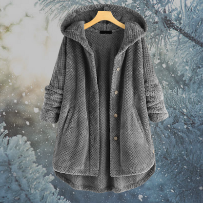 Veste d'hiver pour femme en polaire chaude avec capuche