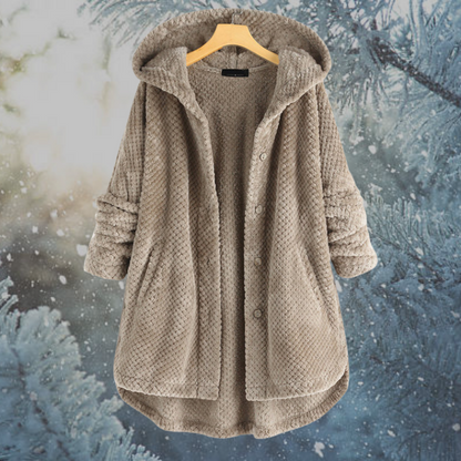 Veste d'hiver pour femme en polaire chaude avec capuche
