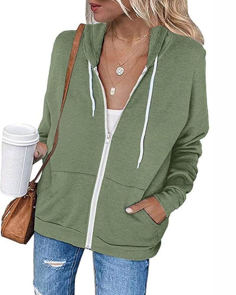 Sweat à capuche zippé pour femme